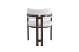 Chaise mellow pied effet noyer assise tweed latte - image 3