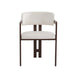 Chaise mellow pied effet noyer assise velours beige - image 1