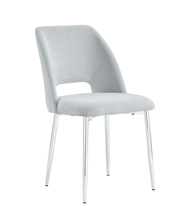 Lot de 4 chaises AVA Chrome Tissu Serge Gris - image 4