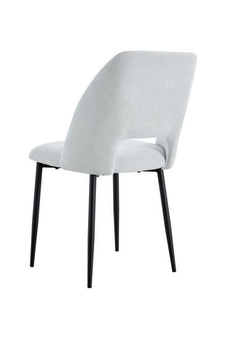 Lot de 4 chaises AVA Métal noir Tissu Serge Gris - image 4