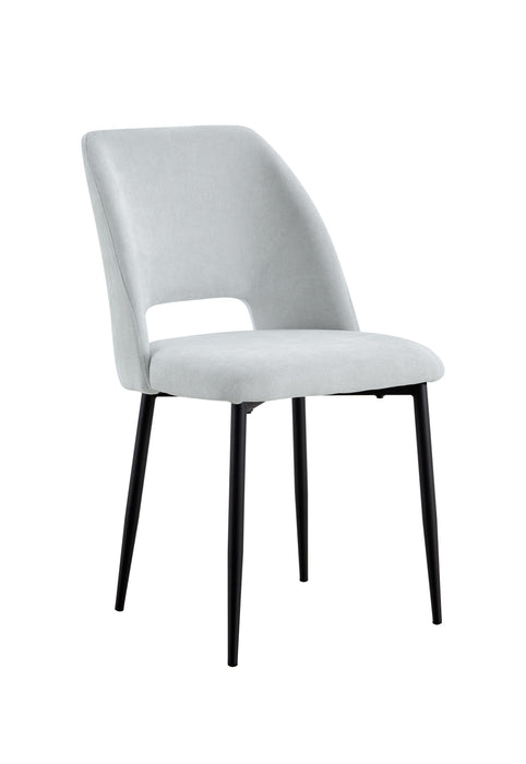 Lot de 4 chaises AVA Métal noir Tissu Serge Gris - image 5