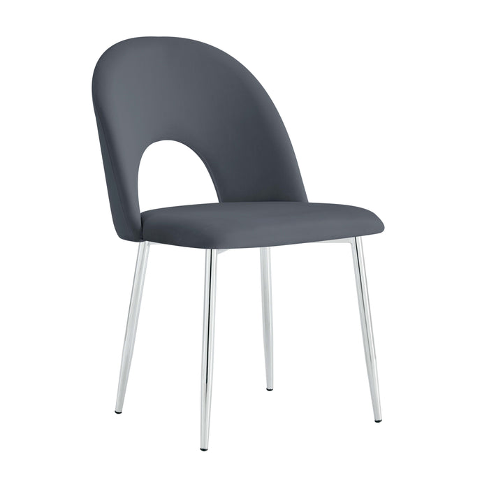 CHAISE TEDDY CHROME VELOURS ANTHRACITE - image 1