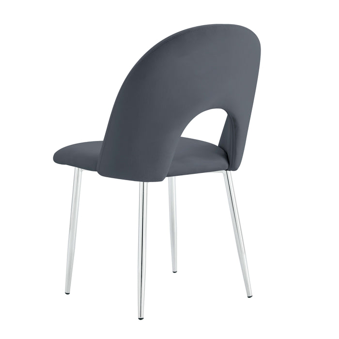 CHAISE TEDDY CHROME VELOURS ANTHRACITE - image 2