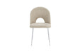 CHAISE TEDDY METAL CHROME ASSISES TISSU MARBELLA MARRON GLACE - image 1