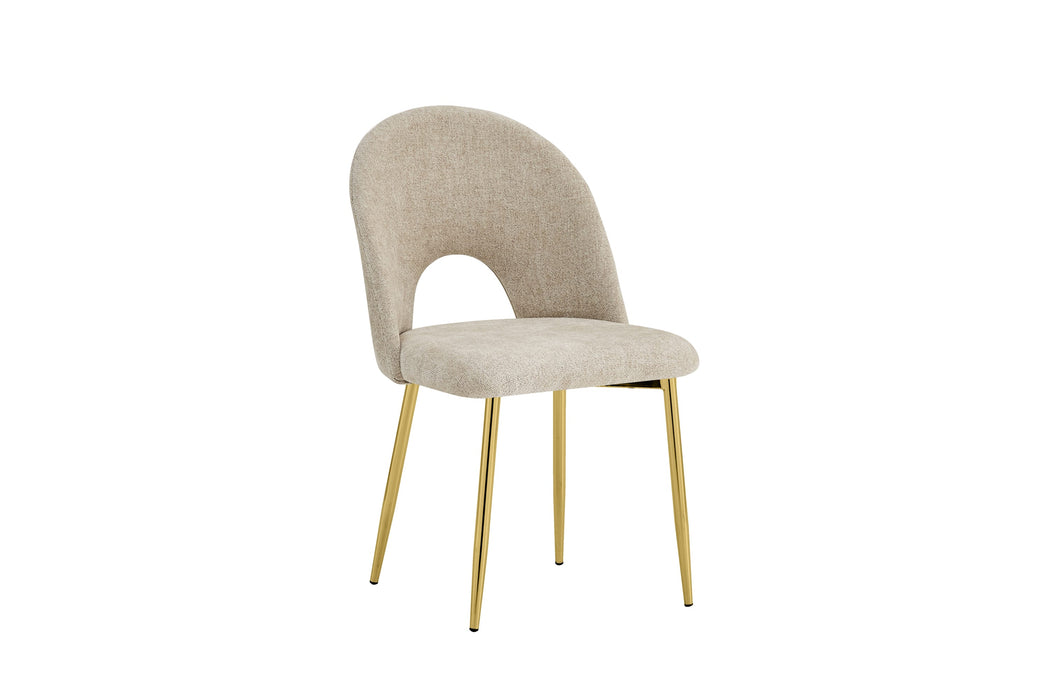 CHAISE TEDDY METAL GOLD ASSISES TISSU MARBELLA MARRON GLACE - image 2