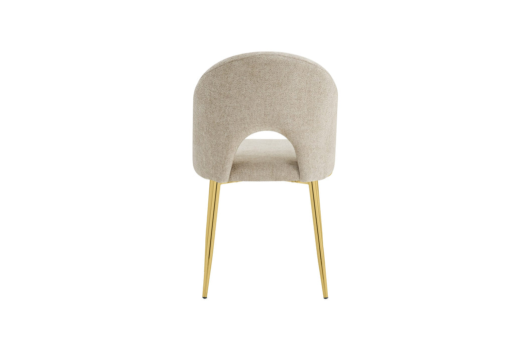 CHAISE TEDDY METAL GOLD ASSISES TISSU MARBELLA MARRON GLACE - image 3