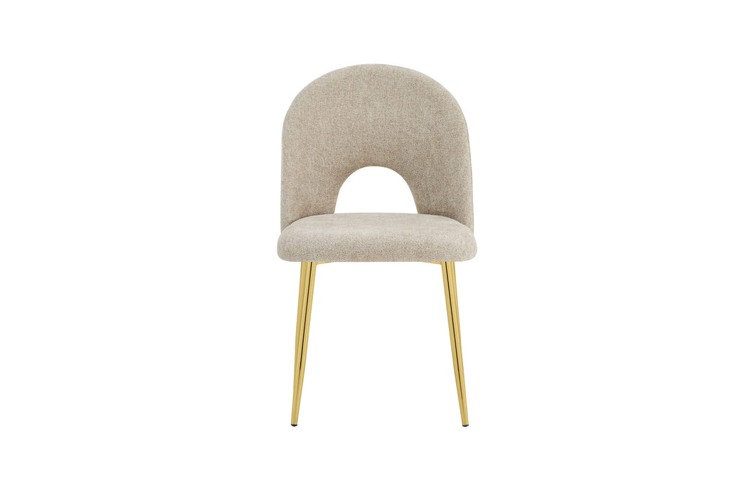 CHAISE TEDDY METAL GOLD ASSISES TISSU MARBELLA MARRON GLACE - image 1
