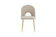 CHAISE TEDDY METAL GOLD ASSISES TISSU MARBELLA MARRON GLACE - image 1