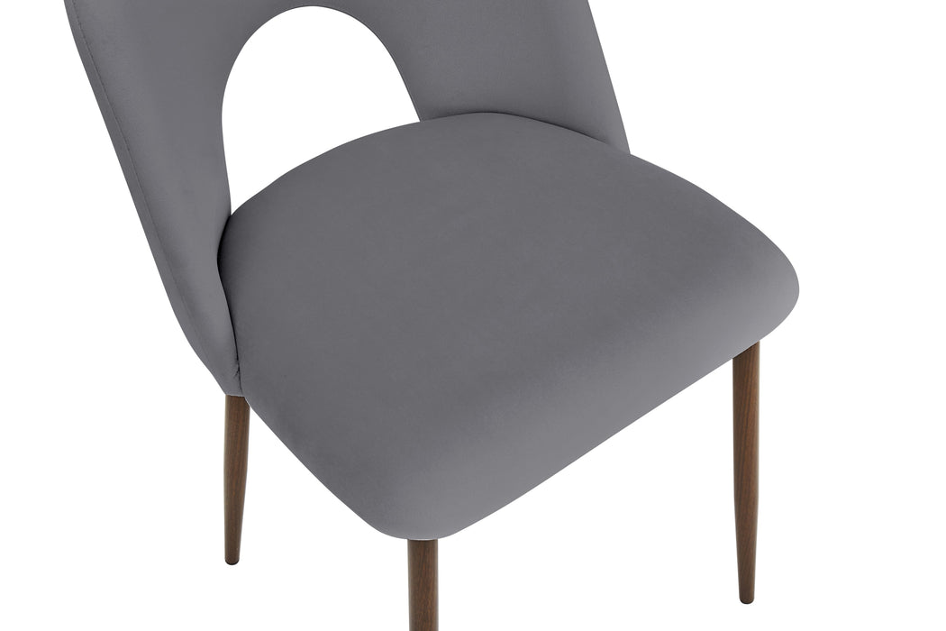 CHAISE TEDDY METAL EFFET NOYER ASSISES VELOURS ANTHRACITE - image 4