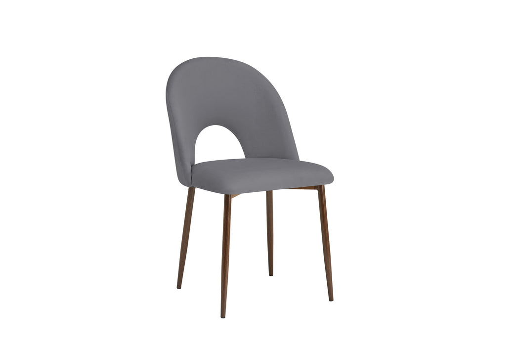 CHAISE TEDDY METAL EFFET NOYER ASSISES VELOURS ANTHRACITE - image 2