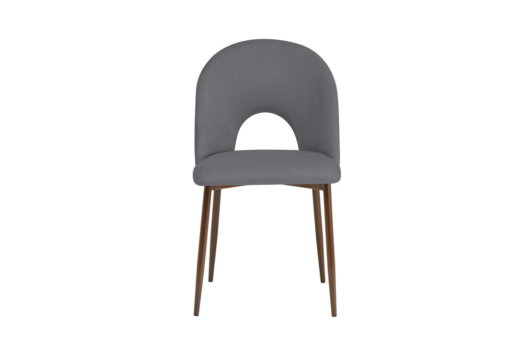 CHAISE TEDDY METAL EFFET NOYER ASSISES VELOURS ANTHRACITE - image 1