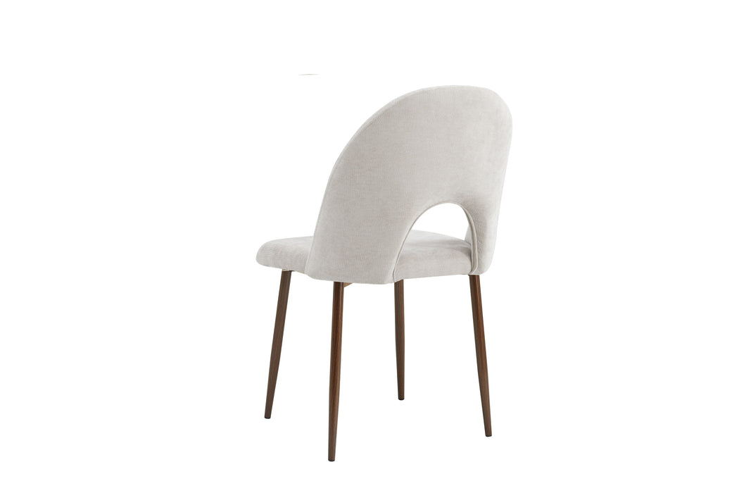 CHAISE TEDDY METAL EFFET NOYER ASSISES CHENILLE MOKA - image 2