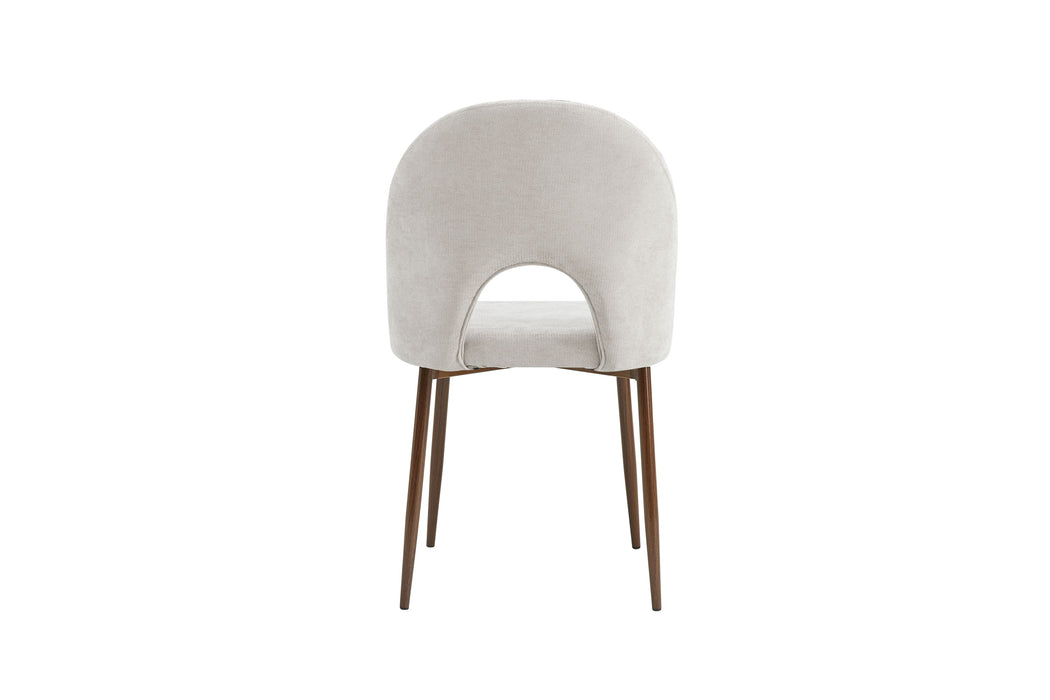CHAISE TEDDY METAL EFFET NOYER ASSISES CHENILLE MOKA - image 3