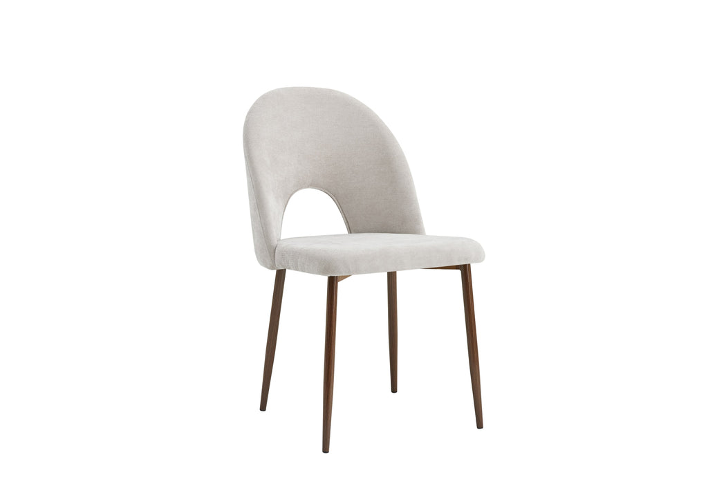 CHAISE TEDDY METAL EFFET NOYER ASSISES CHENILLE MOKA - image 1