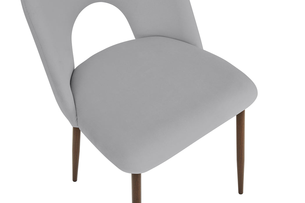 CHAISE TEDDY METAL EFFET NOYER ASSISES VELOURS GRIS - image 4
