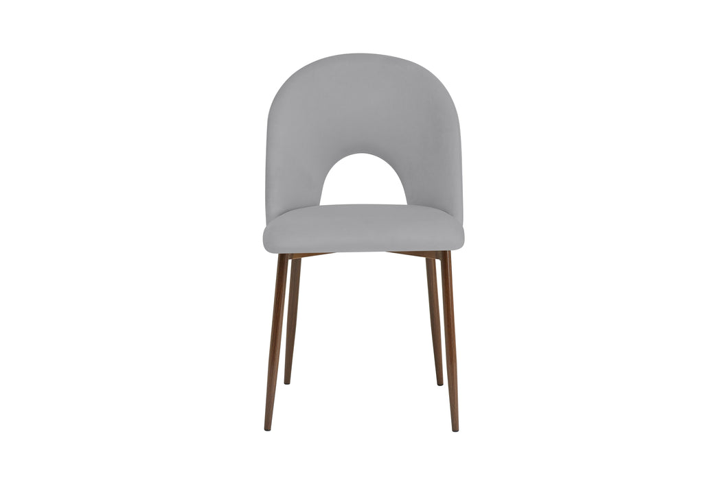 CHAISE TEDDY METAL EFFET NOYER ASSISES VELOURS GRIS - image 1