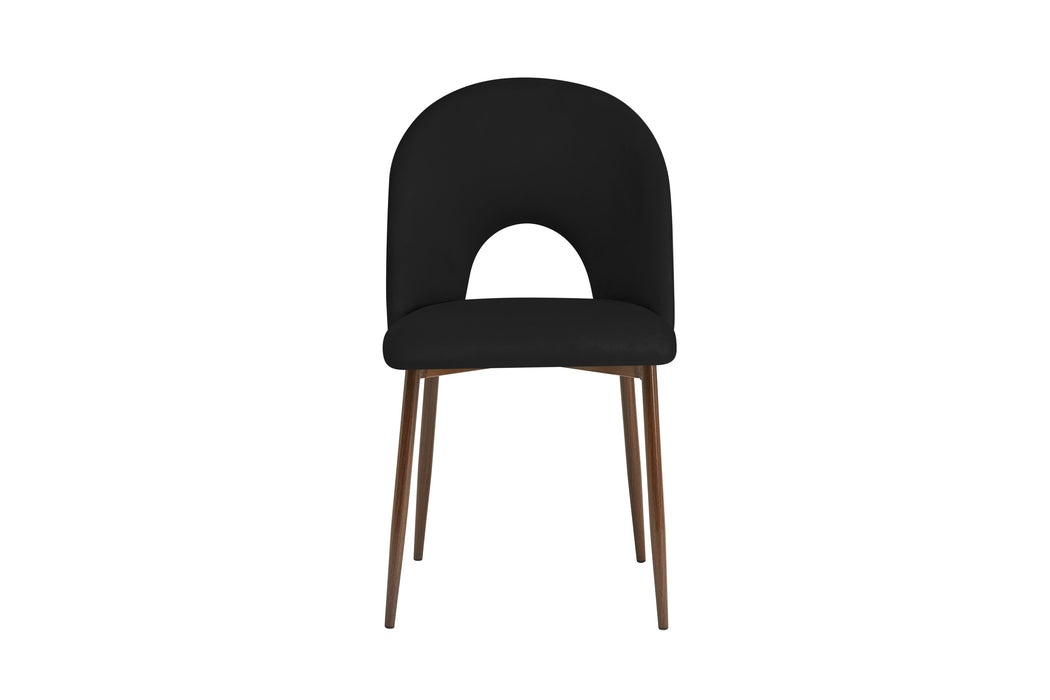 CHAISE TEDDY METAL EFFET NOYER ASSISES VELOURS NOIR - image 1