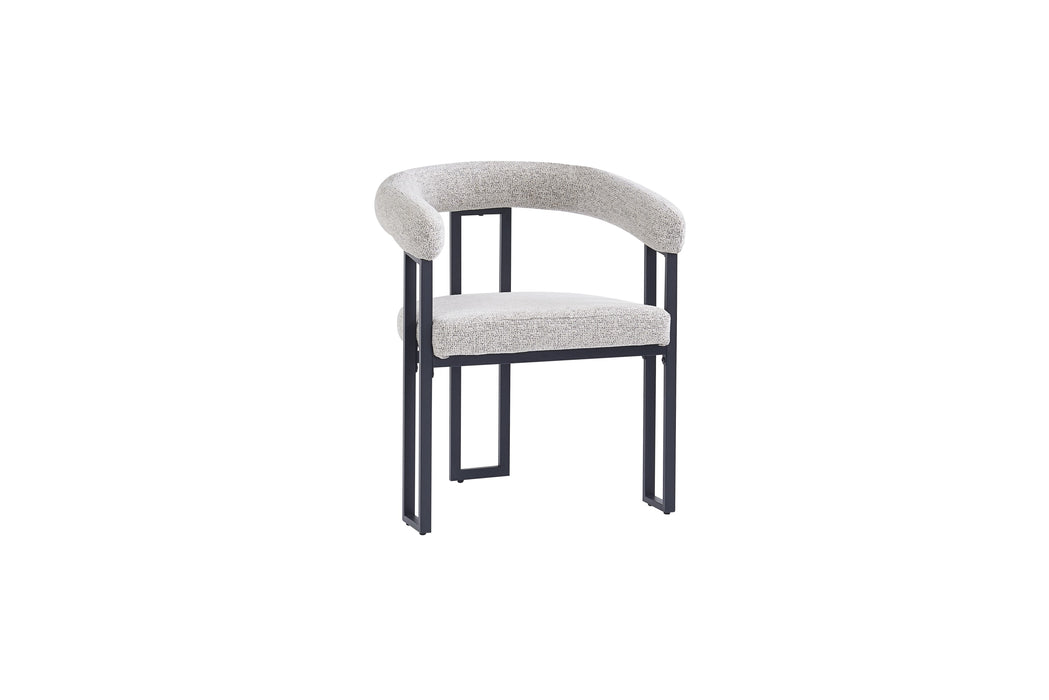 CHAISE NAIA PIED METAL NOIR ASSISE TWEED CAPPUCCINO - image 2
