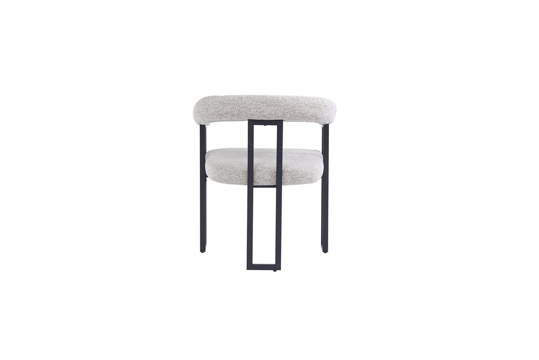 CHAISE NAIA PIED METAL NOIR ASSISE TWEED CAPPUCCINO - image 3