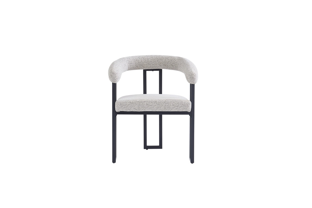 CHAISE NAIA PIED METAL NOIR ASSISE TWEED CAPPUCCINO - image 1
