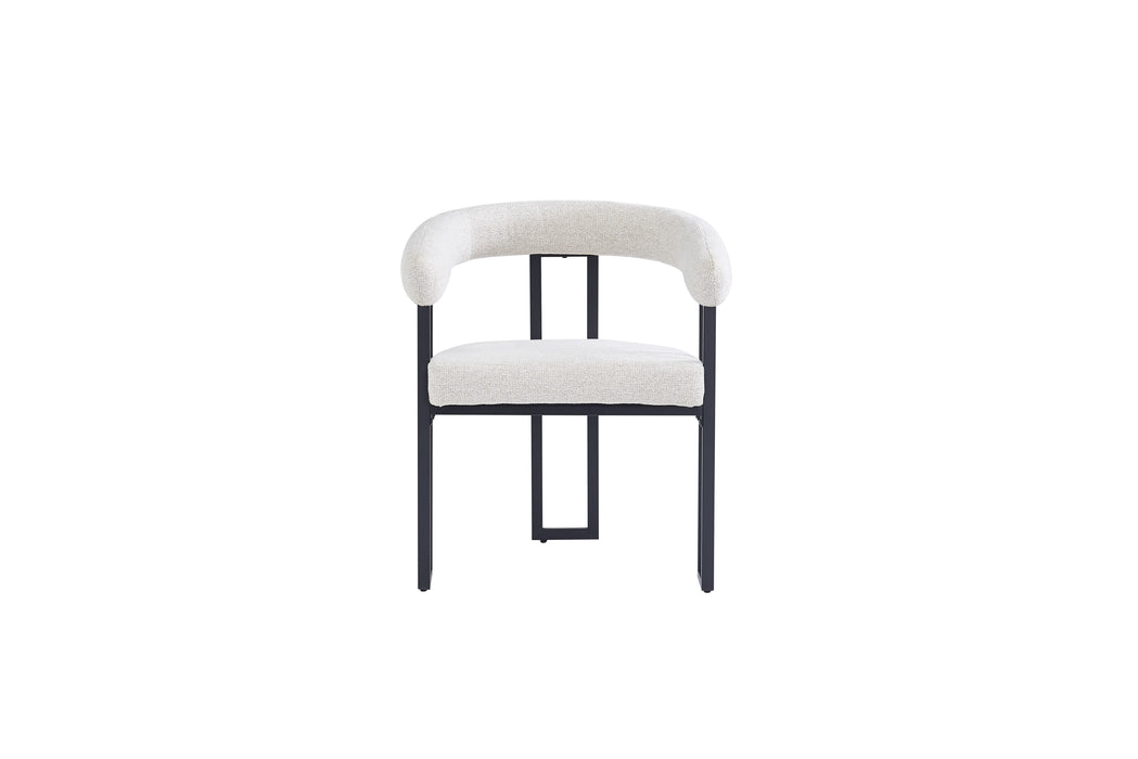 CHAISE NAIA PIED METAL NOIR ASSISE TWEED LATTE - image 1