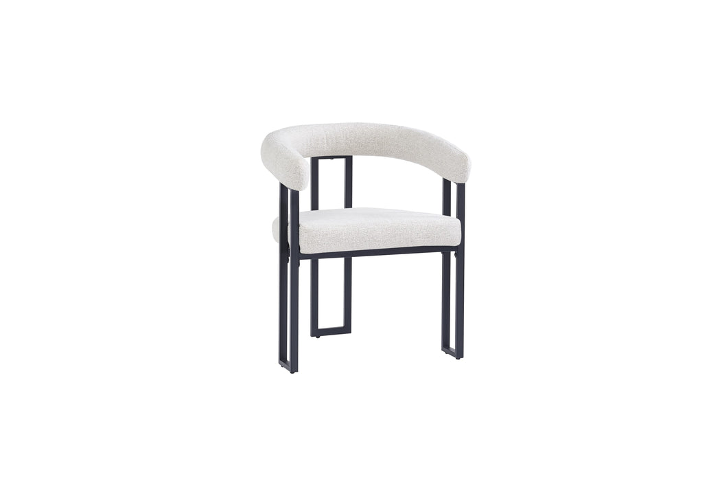 CHAISE NAIA PIED METAL NOIR ASSISE TWEED LATTE - image 2