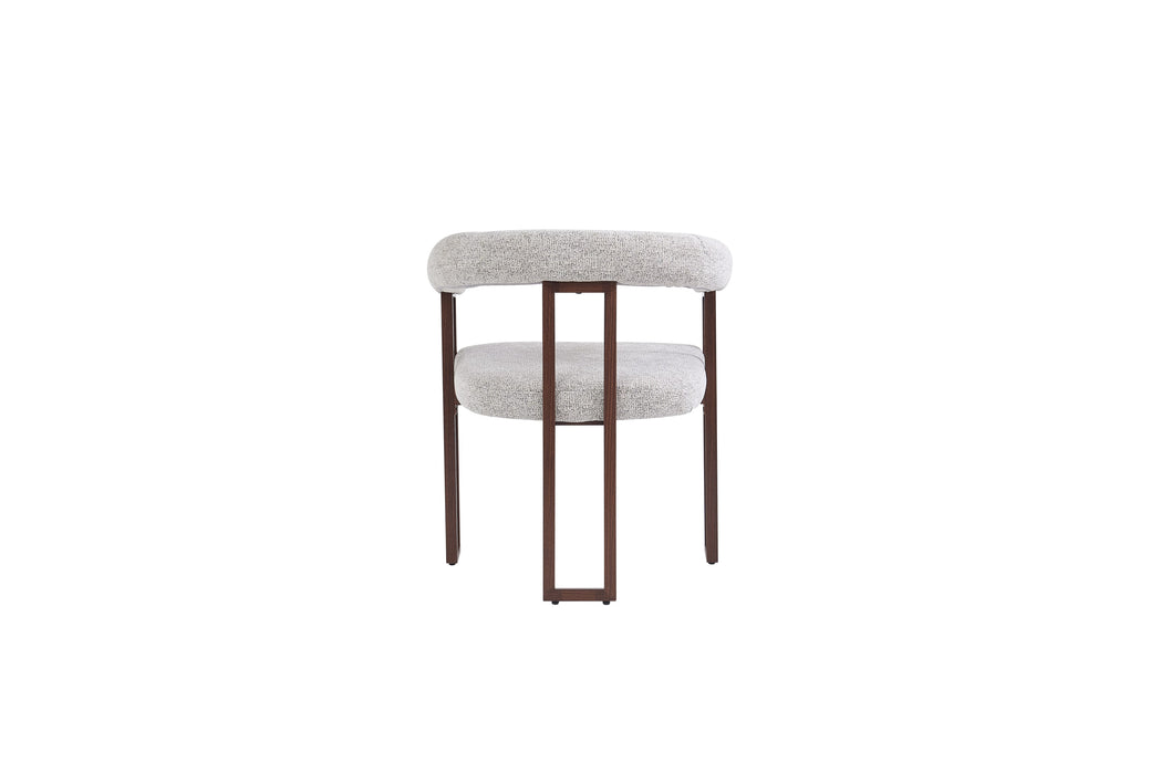 CHAISE NAIA PIED METAL EFFET NOYER ASSISE TWEED CAPPUCCINO - image 3