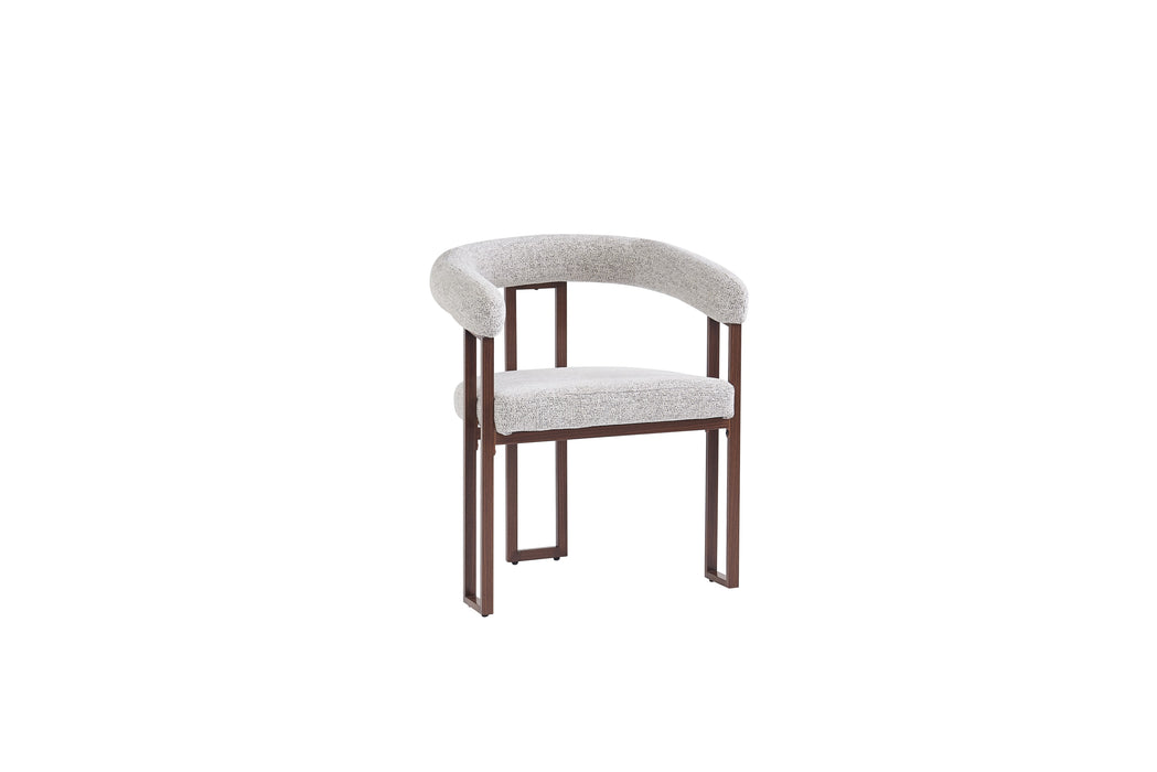 CHAISE NAIA PIED METAL EFFET NOYER ASSISE TWEED CAPPUCCINO - image 2