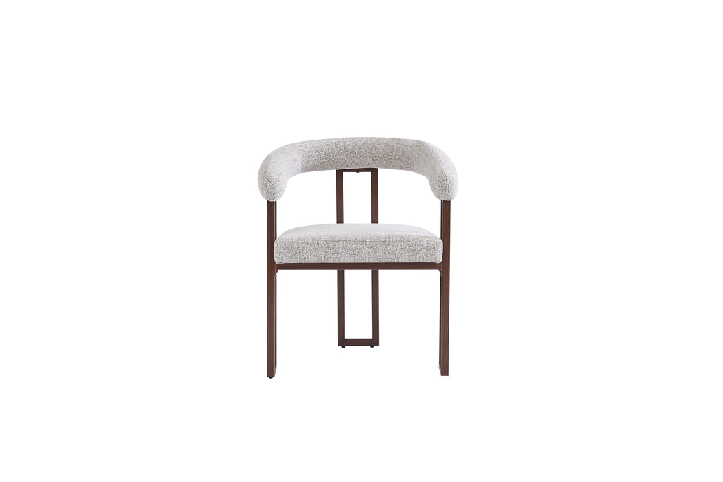 CHAISE NAIA PIED METAL EFFET NOYER ASSISE TWEED CAPPUCCINO - image 1