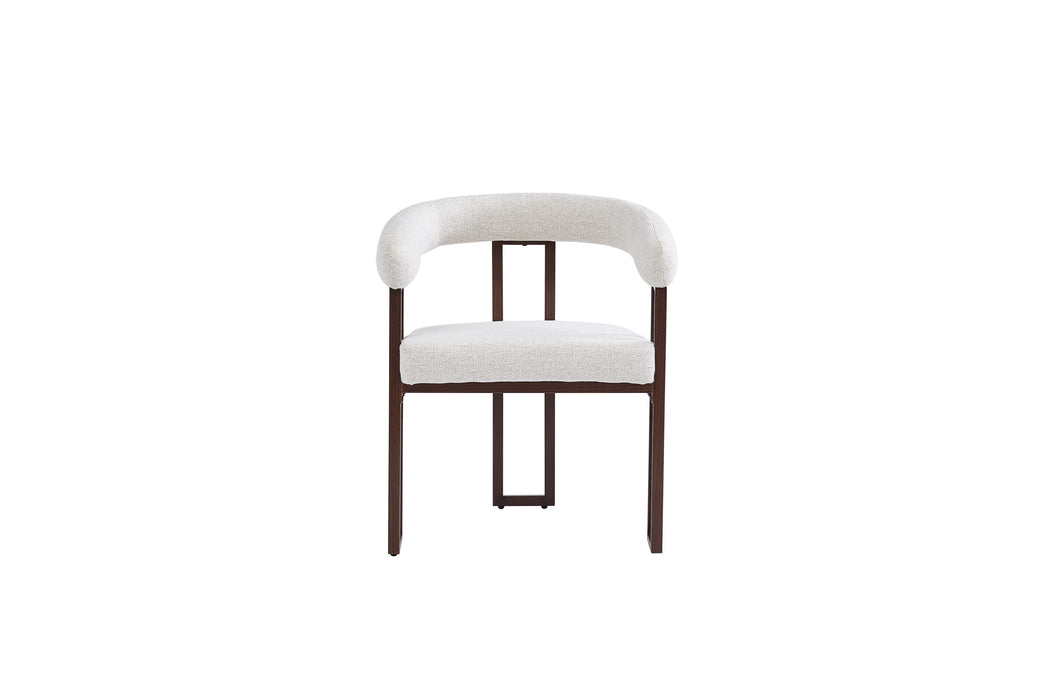 CHAISE NAIA PIED METAL EFFET NOYER ASSISE TWEED LATTE - image 1
