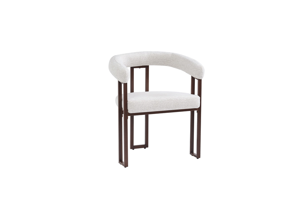 CHAISE NAIA PIED METAL EFFET NOYER ASSISE TWEED LATTE - image 2