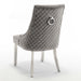 Lot de chaises ANNEAU matelassée et cloutée Chrome velours - image 6