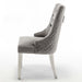 Lot de chaises ANNEAU matelassée et cloutée Chrome velours - image 2