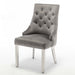 Lot de chaises ANNEAU matelassée et cloutée Chrome velours - image 1