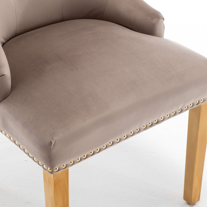 Lot de 2 chaises ANNEAU mattelassée et clo?tée Gold velours - image 6