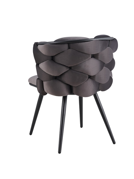 CHAISE LOLIPOP PIEDS METAL NOIR VELOURS ANTHRACITE - image 3
