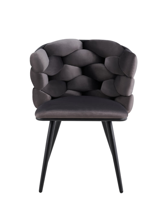 CHAISE LOLIPOP PIEDS METAL NOIR VELOURS ANTHRACITE