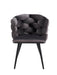 CHAISE LOLIPOP PIEDS METAL NOIR VELOURS ANTHRACITE