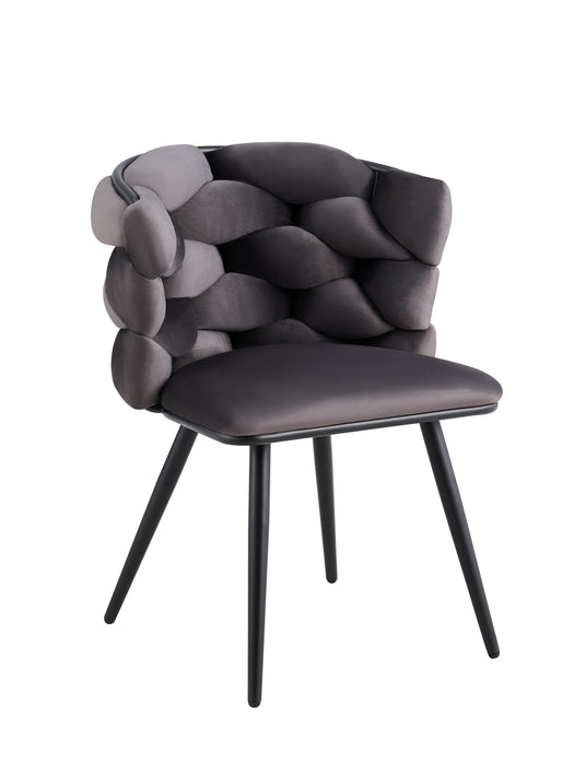 CHAISE LOLIPOP PIEDS METAL NOIR VELOURS ANTHRACITE - image 2