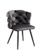 CHAISE LOLIPOP PIEDS METAL NOIR VELOURS ANTHRACITE