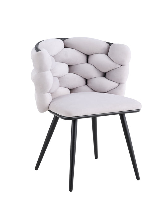 CHAISE LOLIPOP PIED METAL NOIR VELOURS LIGHT GREY - image 2
