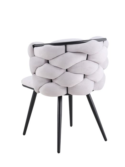 CHAISE LOLIPOP PIED METAL NOIR VELOURS LIGHT GREY - image 3