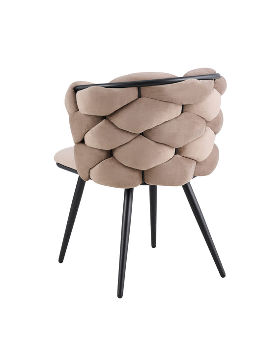 CHAISE LOLIPOP PIED METAL NOIR VELOURS TAUPE - image 3