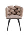 CHAISE LOLIPOP PIED METAL NOIR VELOURS TAUPE - image 1