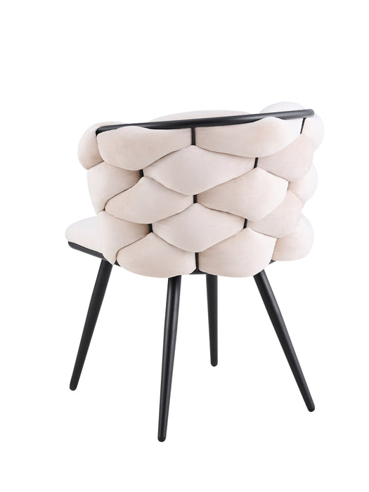 CHAISE LOLIPOP PIED METAL NOIR VELOURS BEIGE - image 3