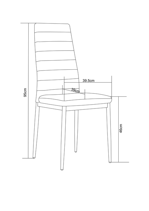 Lot de 4 chaises KLARNA PIEDS NOIR COTELE GRIS - image 4