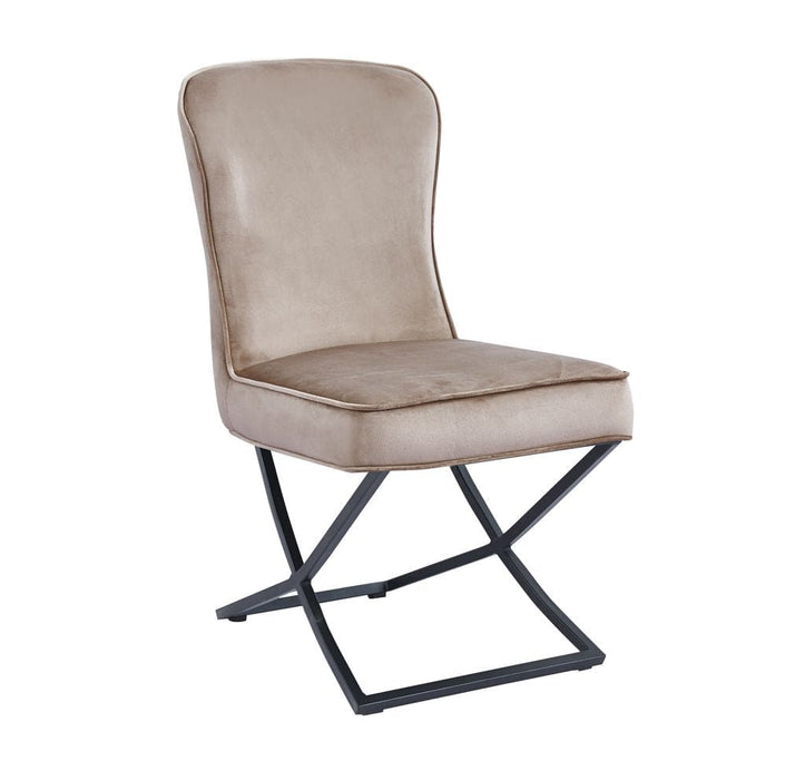 Lot de 4 chaises GABRIELLE Métal noir Velours Capitonné - image 1