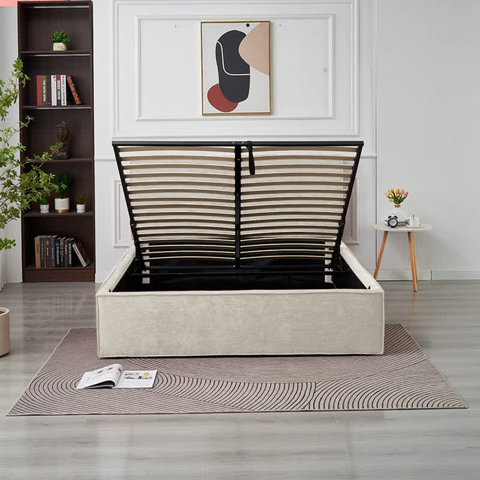 LIT DOUBLE COFFRE OLIVIA CHENILLE BEIGE 160X200CM - image 3