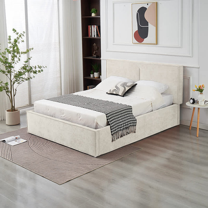 LIT DOUBLE COFFRE OLIVIA CHENILLE BEIGE 140X190CM - image 6