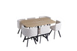ENSEMBLE VENDOME 6+1 BOIS CHAISE BEIGE PIED NOIR 140X90cm - image 1